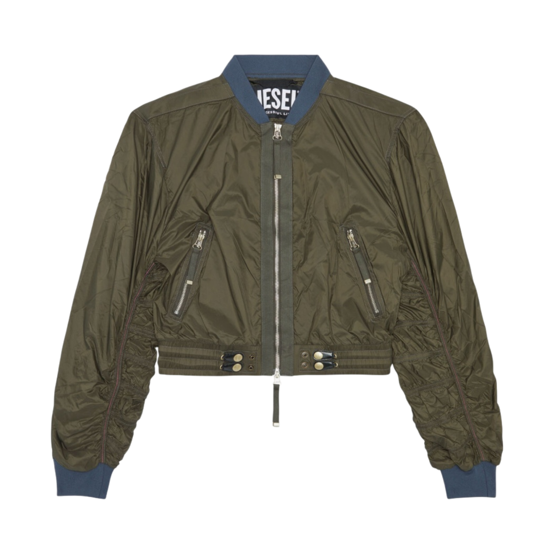 (W) 디젤 G-녹 지퍼 봄버 자켓 그린((W) Diesel G-Noak Zipped Bomber Jacket Green) - 1