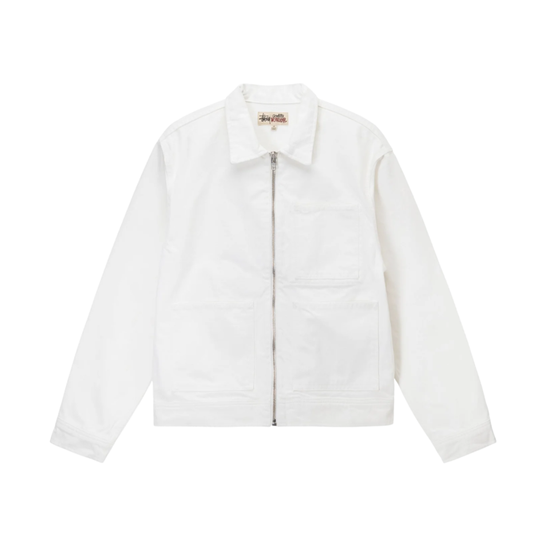 115680 Stussy Overdyed Zip Work Jacket Bone