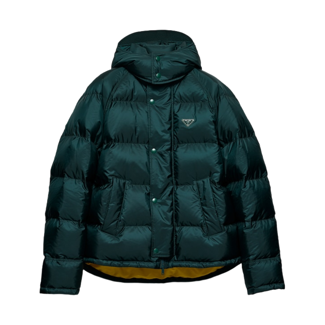 프라다 크롭 리나일론 다운 자켓 보틀 그린(Prada Cropped Re-Nylon Down Jacket Bottle Green) - 1