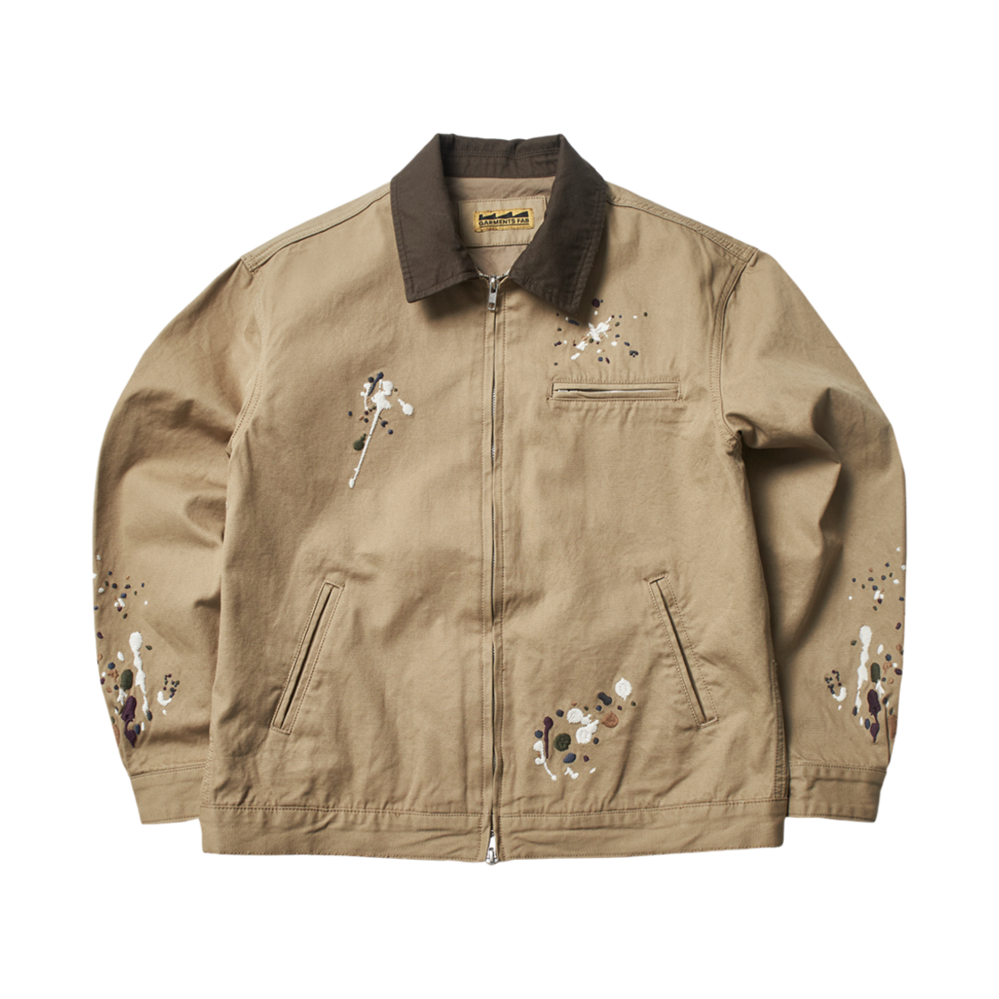 25SPGFJK01BG Garments Fab EMB Painted Splatter VTG Work Jacket Beige - 대표 이미지 #1