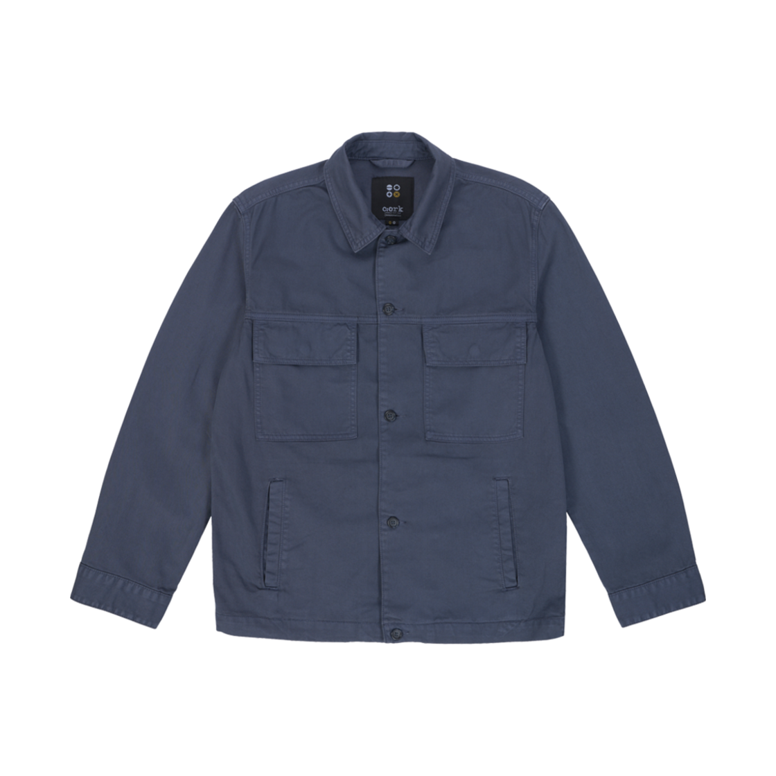 5SP02JK38 Ryul+Wai: Denim Pigment Loose Safari Jacket Navy C5