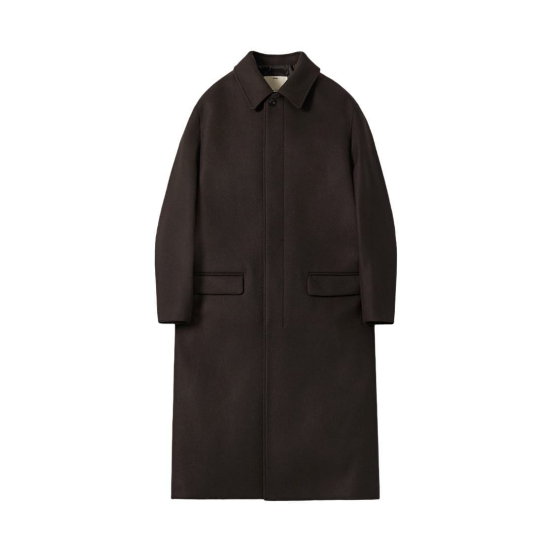 포터리 멜튼 울 맥 코트 수퍼 파인 캐시미어 울 블렌드 멜튼 클로스 다크 브라운(Pottery Melton Wool Mac Coat Super Fine Cashmere Wool Blend Melton Cloth Dark Brown)
