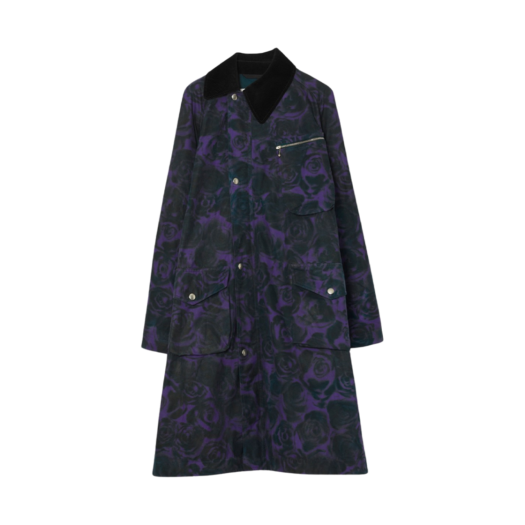 (W) Burberry Rose Waxed Cotton Car Coat Vine