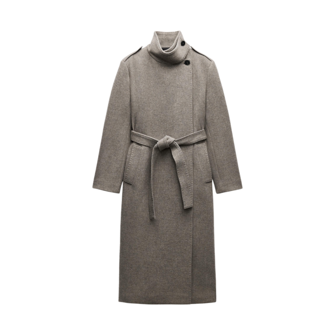 (W) 자라 ZW 컬렉션 울 블렌드 코트 라이트 밍크((W) Zara ZW Collection Wool Blend Coat Light Mink)