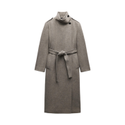 (W) Zara ZW Collection Wool Blend Coat Light Mink