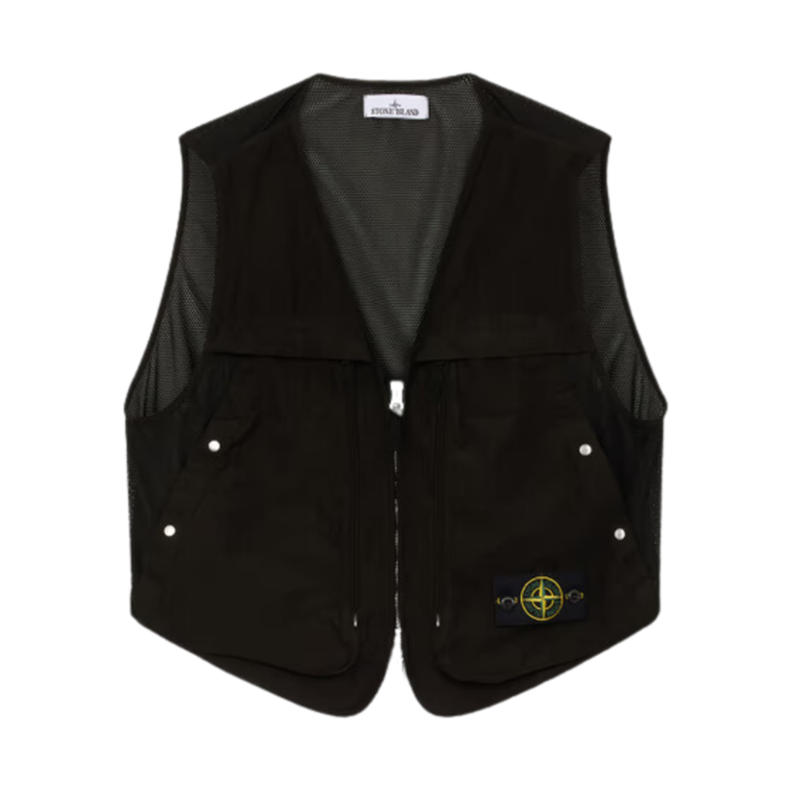 스톤 아일랜드 G03M3 데이비드 라이트-TC 지퍼 베스트 위드 안티 드롭 블랙 - 24FW(Stone Island G03M3 David Light-TC Zip Vest with Anti Drop Black - 24FW) - 1
