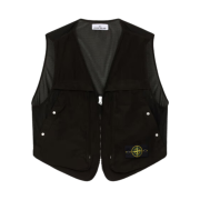 Stone Island G03M3 David Light-TC Zip Vest with Anti Drop Black - 24FW