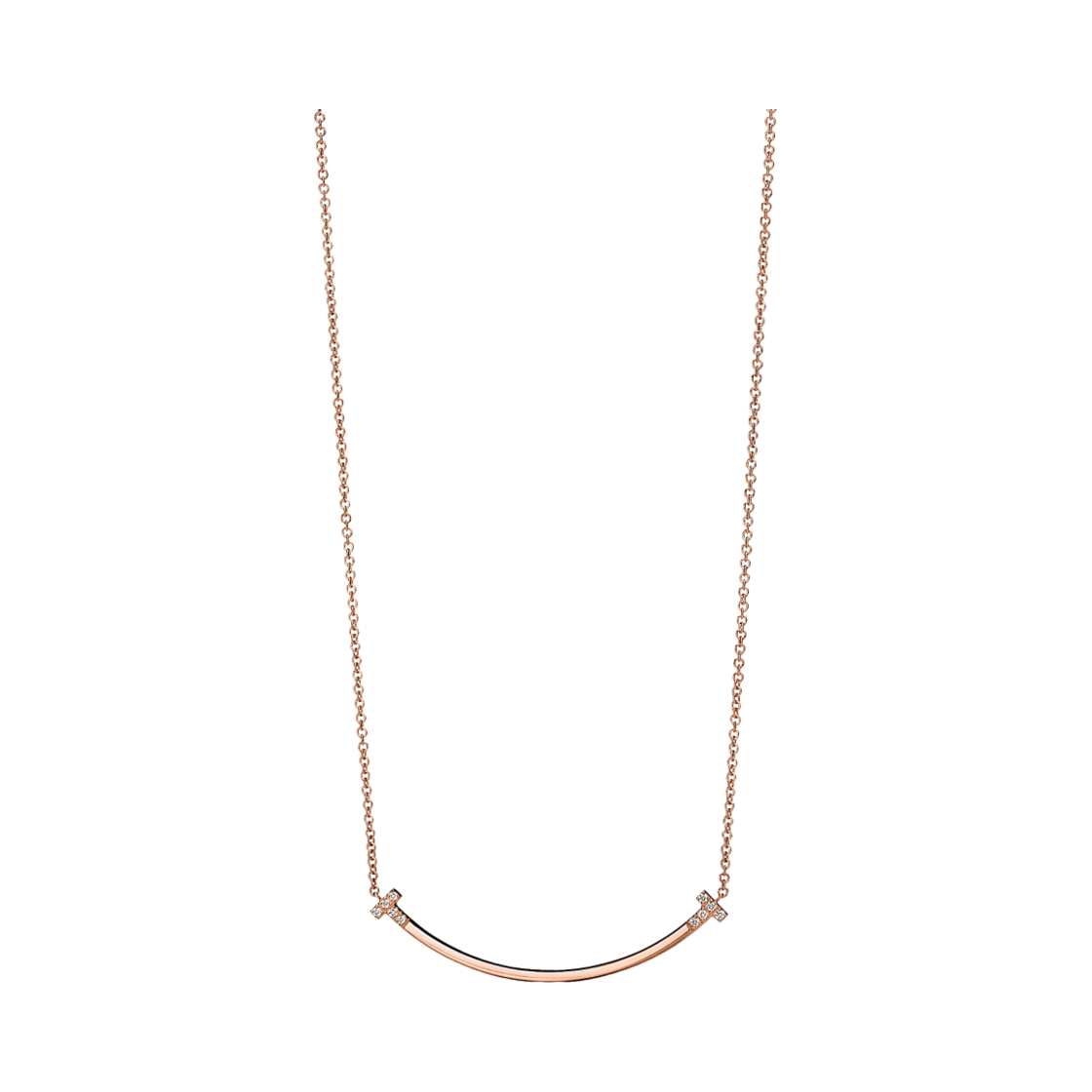 티파니 앤 코 티파니 T 스마일 펜던트 스몰 로즈 골드 다이아몬드(Tiffany & Co. Tiffany T Smile Pendant Small Rose Gold with Diamonds)