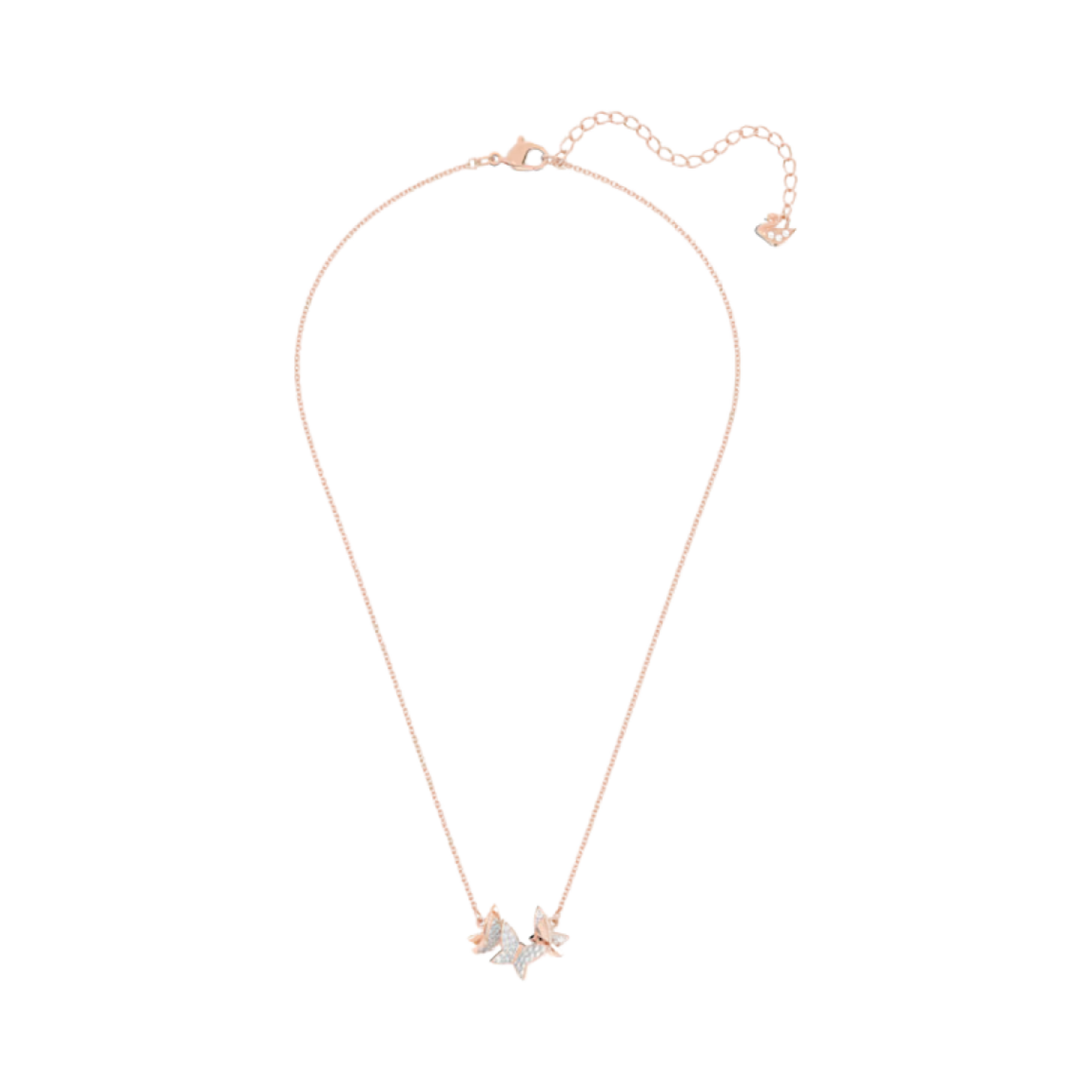 5636422 (W) Swarovski Lilia Necklace Butterfly White Rose Gold Tone Plated