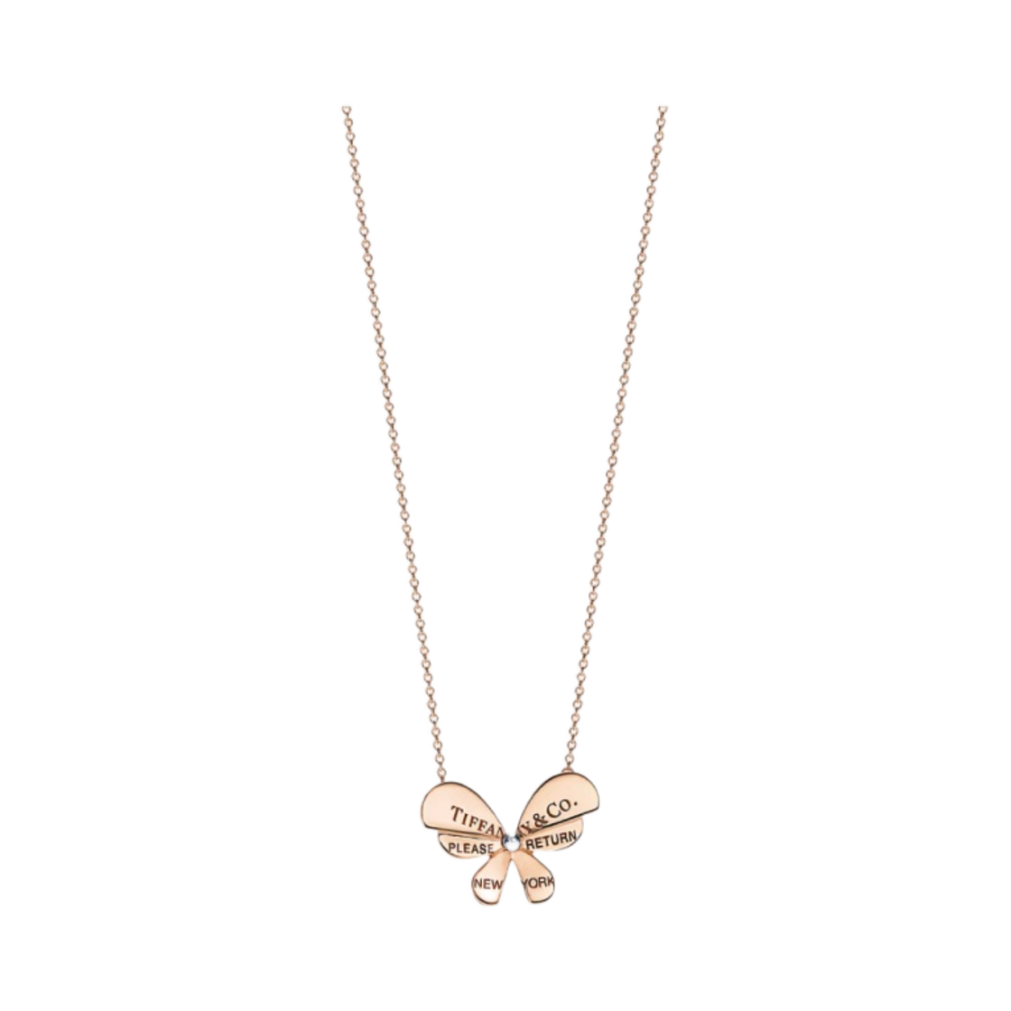 티파니 앤 코 리턴 투 티파니 러브 버그 버터플라이 펜던트 실버 앤 로즈 골드(Tiffany & Co. Return to Tiffany Love Bugs Butterfly Pendant Silver & Rose Gold) - 1