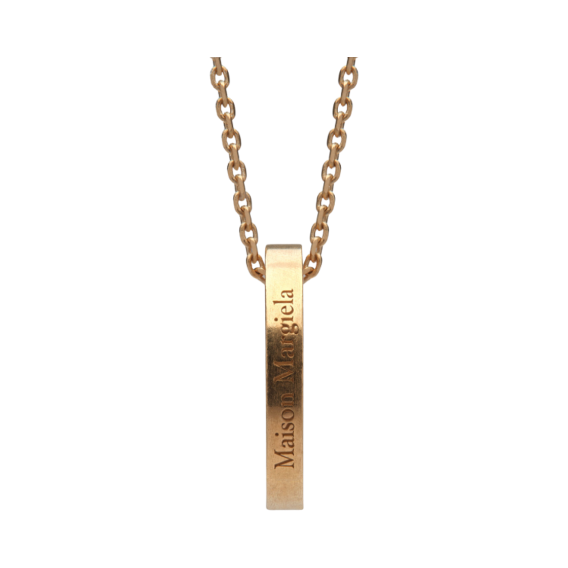 SM1UU0035SV0158950 Maison Margiela Logo Ring Necklace Yellow