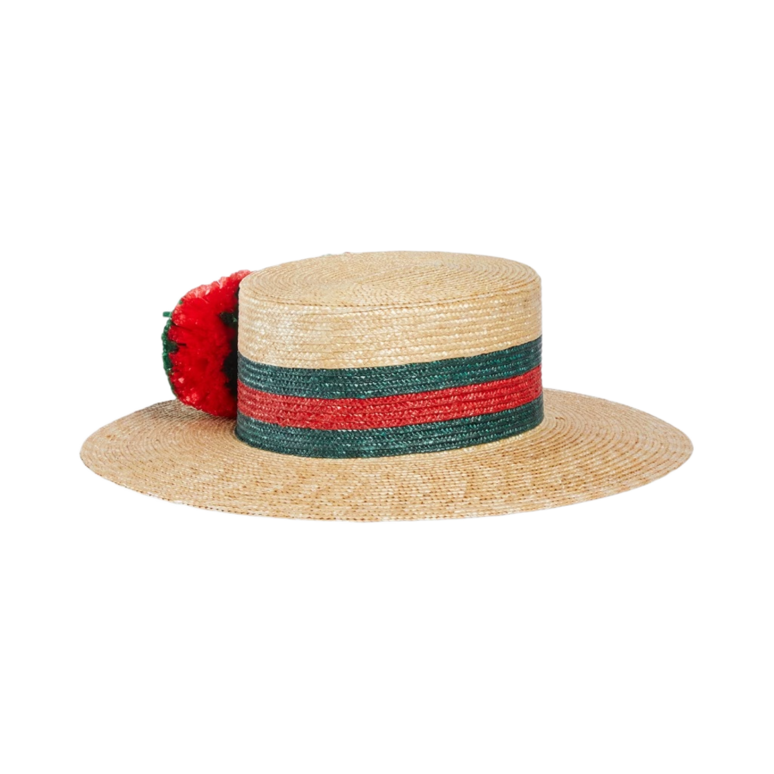 (W) 구찌 라피아 와이드 브림드 햇 위트 폼폼 베이지((W) Gucci Raffia Wide Brimmed Hat Wit Pompom Beige) - 1