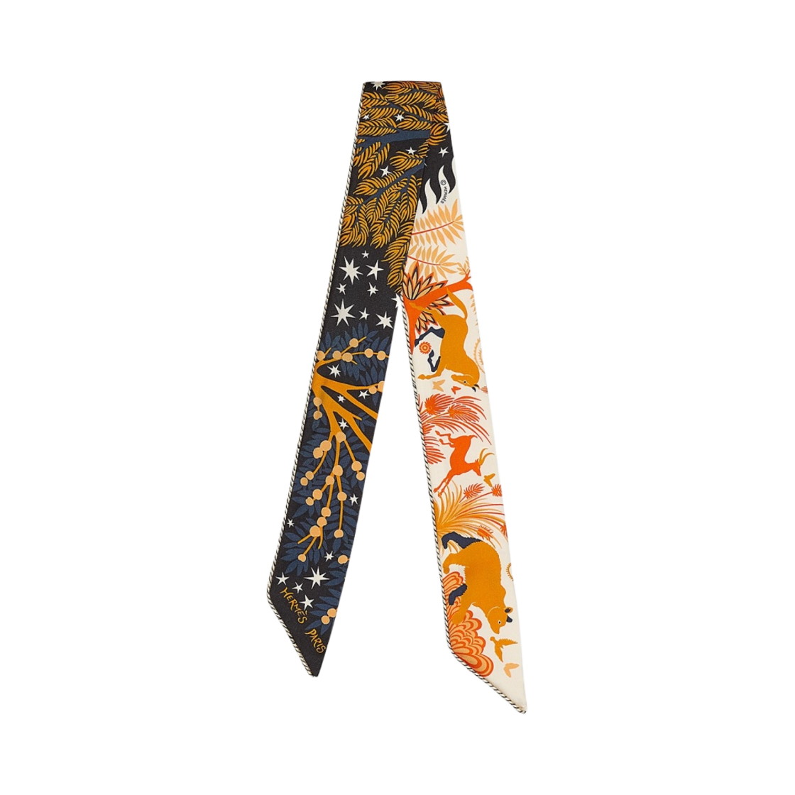 (W) 에르메스 수스 르 샤르메 오르페우스 바게트 트윌리 누아 오랑쥬 크렘((W) Hermes Sous Le Charme D'Orphee Baguette Twilly Noir Orange Creme) - 1