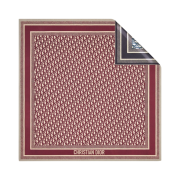 Dior Oblique Diortwin Square Scarf Silk Twill Burgundy Navy Blue