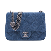 Chanel Mini Flap Bag Denim & Silver Blue