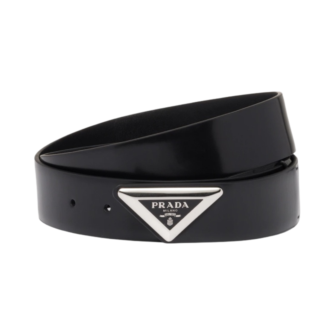 프라다 브러쉬드 레더 벨트 블랙