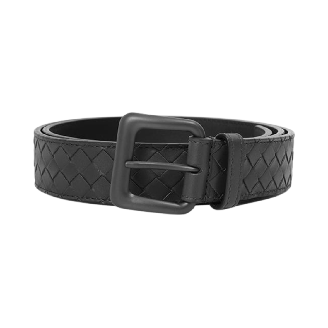 271932V47W01275 Bottega Veneta Intrecciato Leather Belt Black
