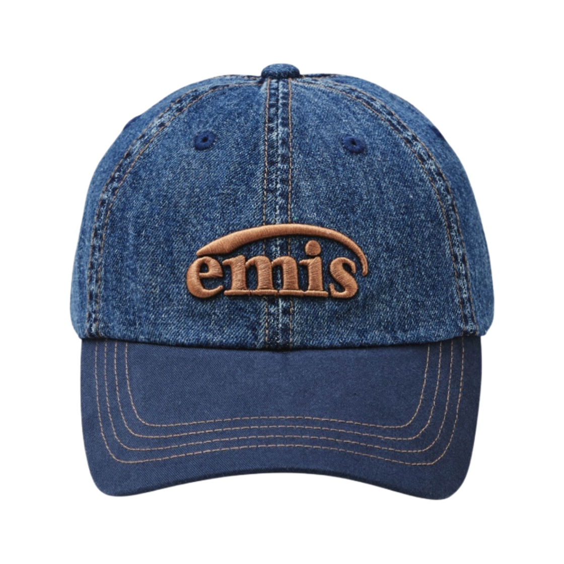 emis エミス WASHED DENIM BALL CAP-BLUE/NAVY EMIS Washed Denim Ball Cap - Light Blue Denim/Navy: Casual