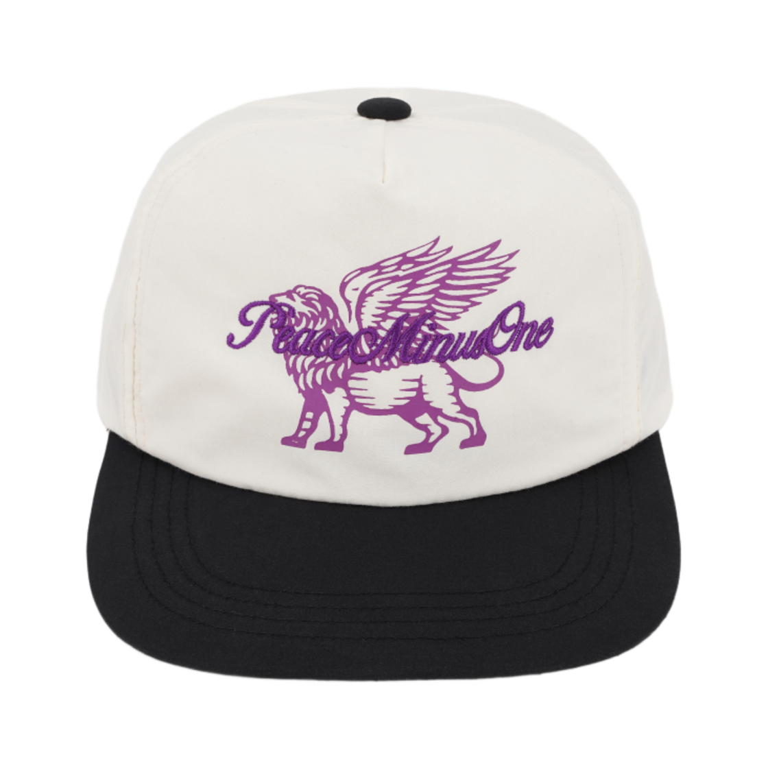 피스마이너스원 x 주피터 파이브 패널 베이스볼 캡 화이트 퍼플(Peaceminusone x Joopiter Five-Panel Baseball Cap White Purple)