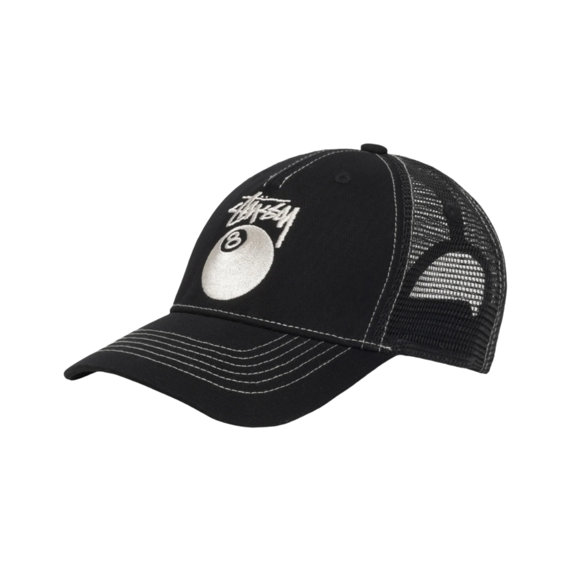스투시 로우 프로 트러커 8볼 스냅백 블랙(Stussy Low Pro Trucker 8 Ball Snapback Black) - 2