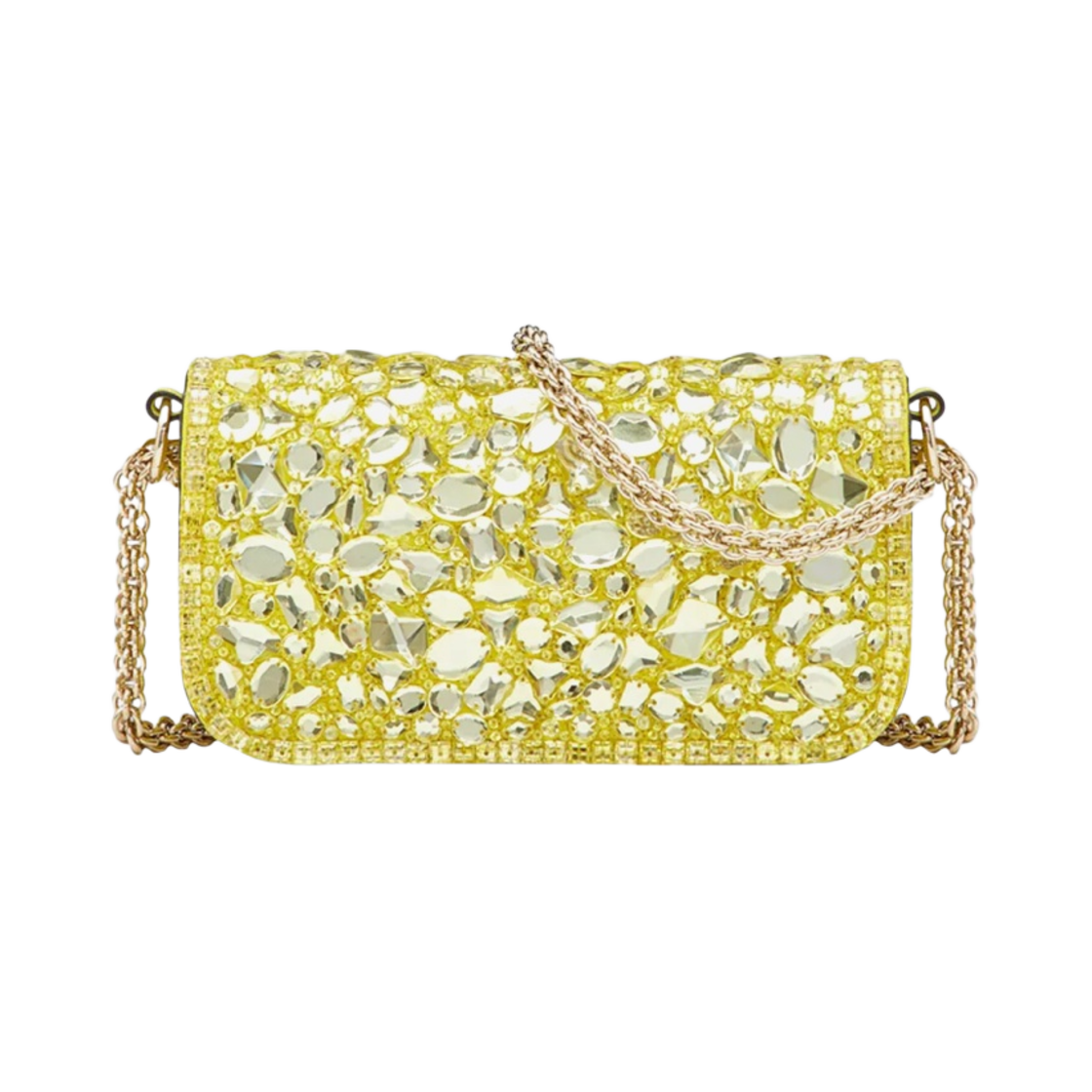 발렌티노 크리스탈 스몰 로코 숄더백 레몬(Valentino Small Loco Shoulder Bag With Crystals Lemon) - 4