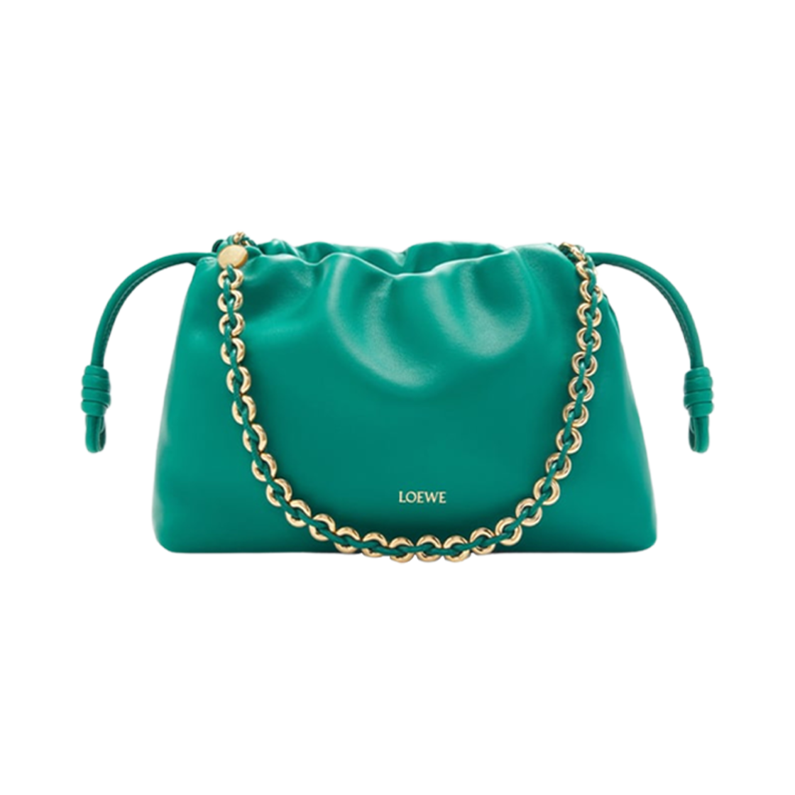 로에베 미디움 플라멘코 퍼스 백 인 멜로우 나파 램스킨 에메랄드 그린(Loewe Medium Flamenco Purse Bag In Mellow Nappa Lambskin Emerald Green)