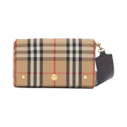 Burberry Vintage Check and Leather Small Crossbody Bag Archive Beige Black