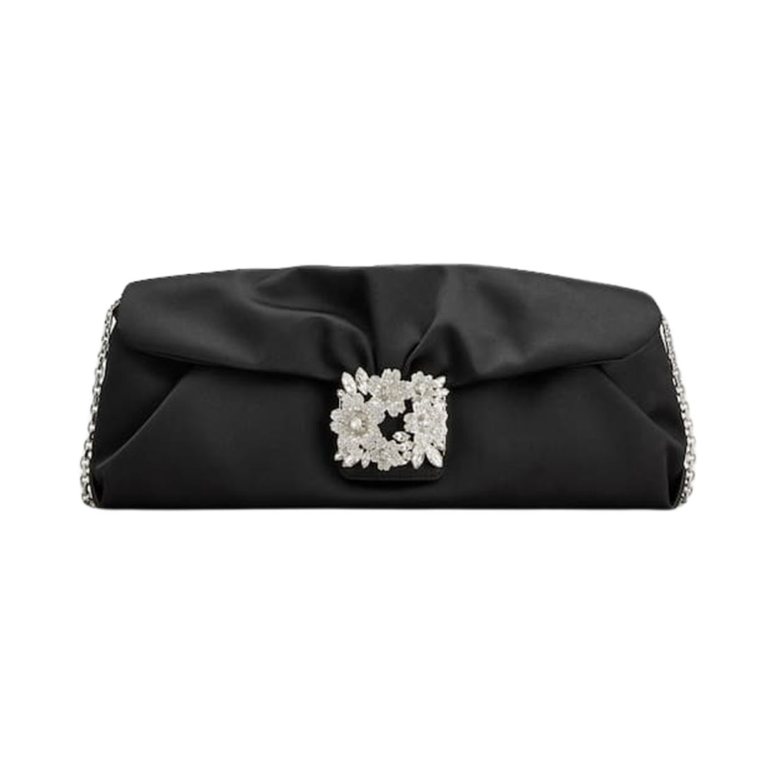 로저 비비에 사틴 에플로레상스 클로치 블랙(Roger Vivier Efflorescence Clutch in Satin Black)