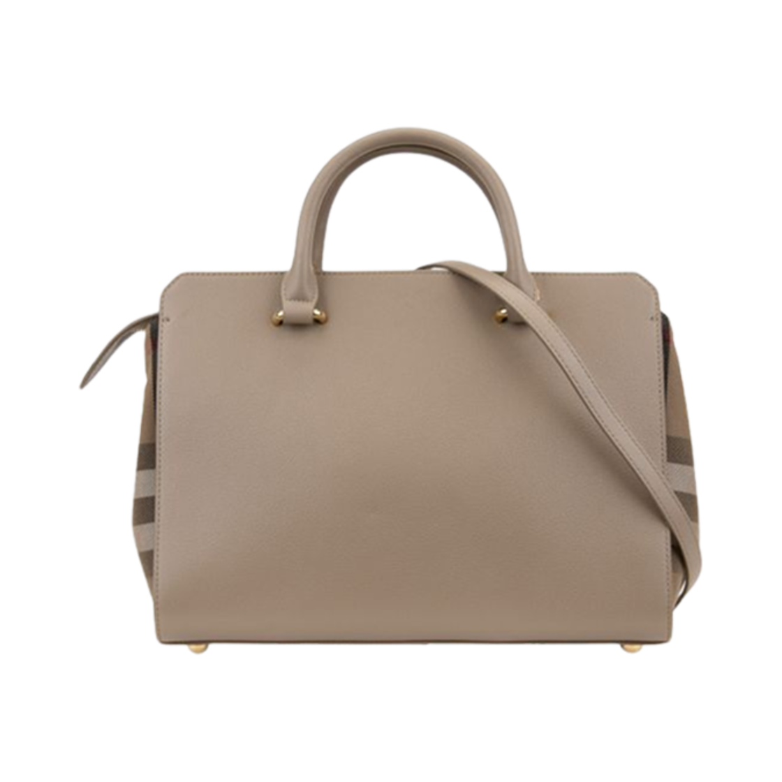 버버리 스몰 밴웰 투 웨이 체크 토트백 체스트넛 베이지(Burberry Small Banwell Two Way Check Tote Bag Chestnut Beige) - 2