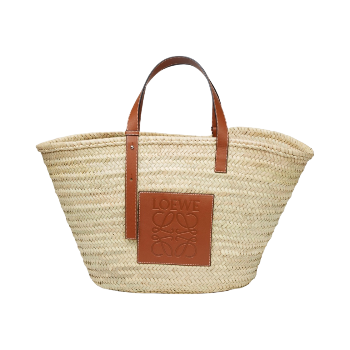 로에베 베스킷백 팜 리프 앤 카프스킨 내츄럴 탄(Loewe Basket Bag in Palm Leaf and Calfskin Natural Tan)