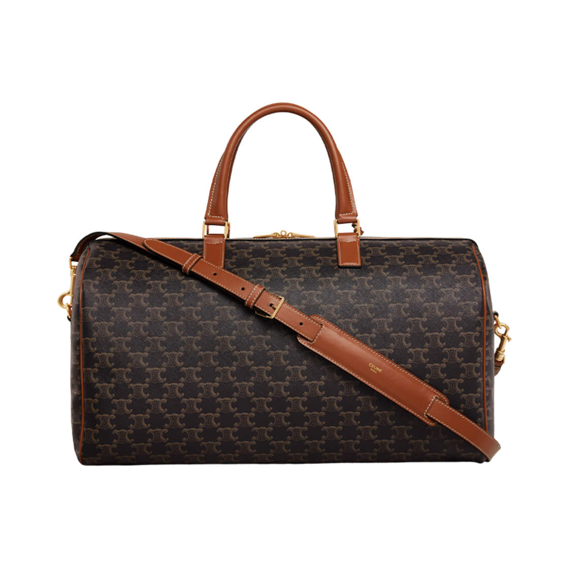 셀린느 미디움 트래블 백 트리옹프 캔버스 셀린느 프린트 탄(Celine Medium Travel Bag in Triomphe Canvas with Celine Print Tan) - 3