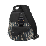 Dior Mini Gallop Sling Bag Beige Black Dior Oblique Jacquard Black Grained Calfskin