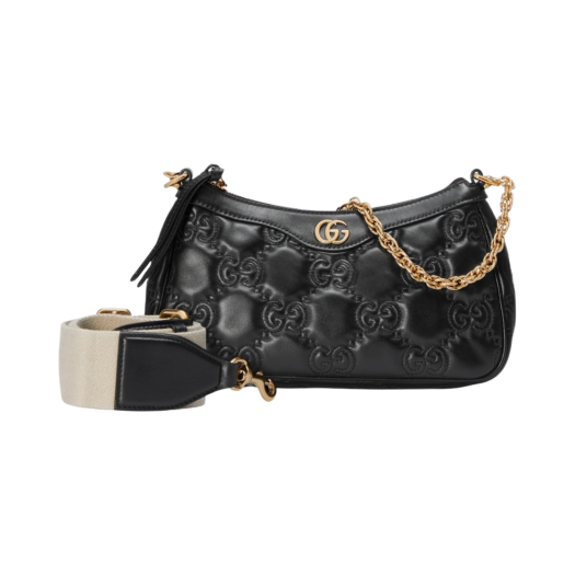 Gucci GG Matelasse Handbag Black Leather