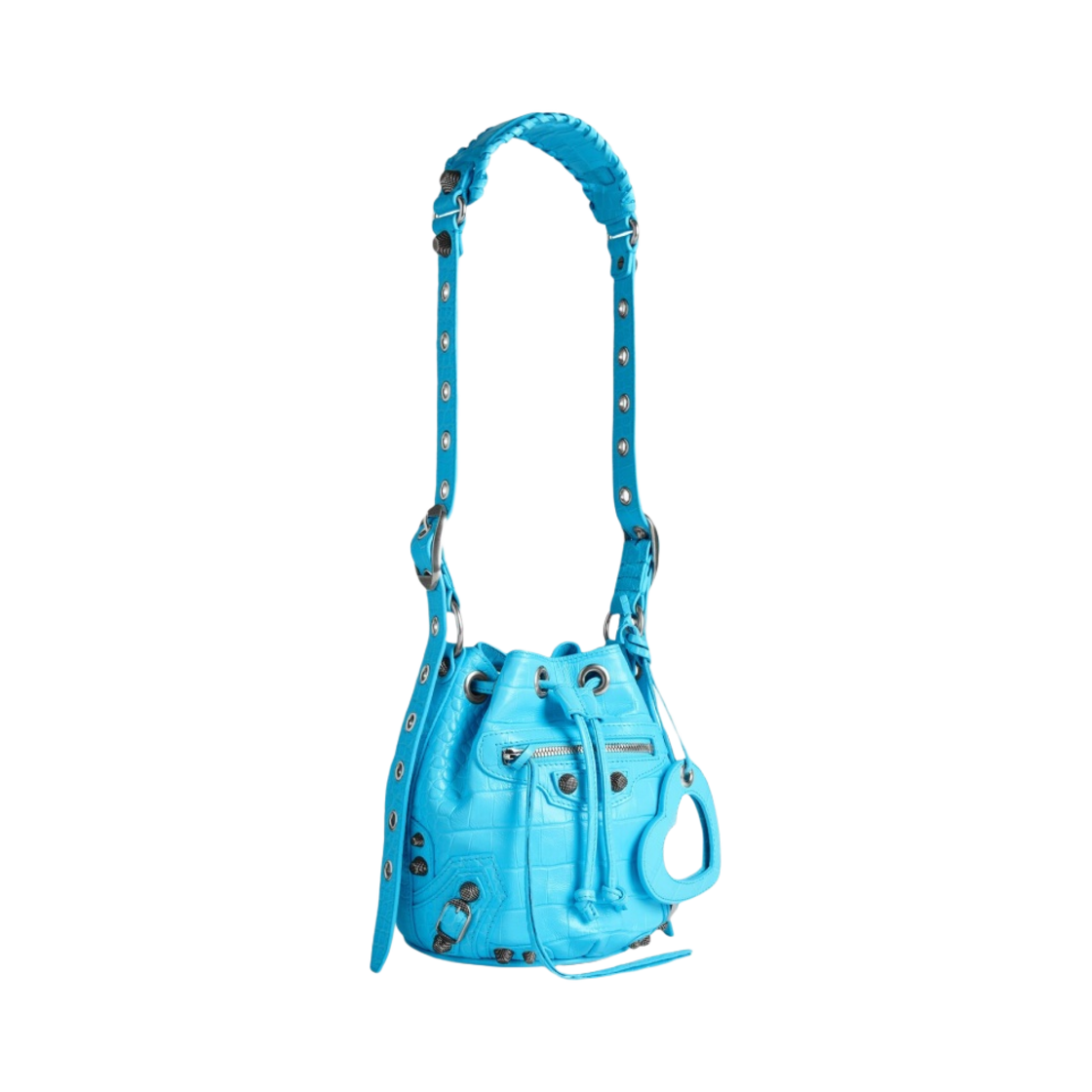 발렌시아가 르 카골 XS 버킷백 크로커다일 엠보스 블루 스카이(Balenciaga Le Cagole XS Bucket Bag Crocodile Embossed Blue Sky) - 2