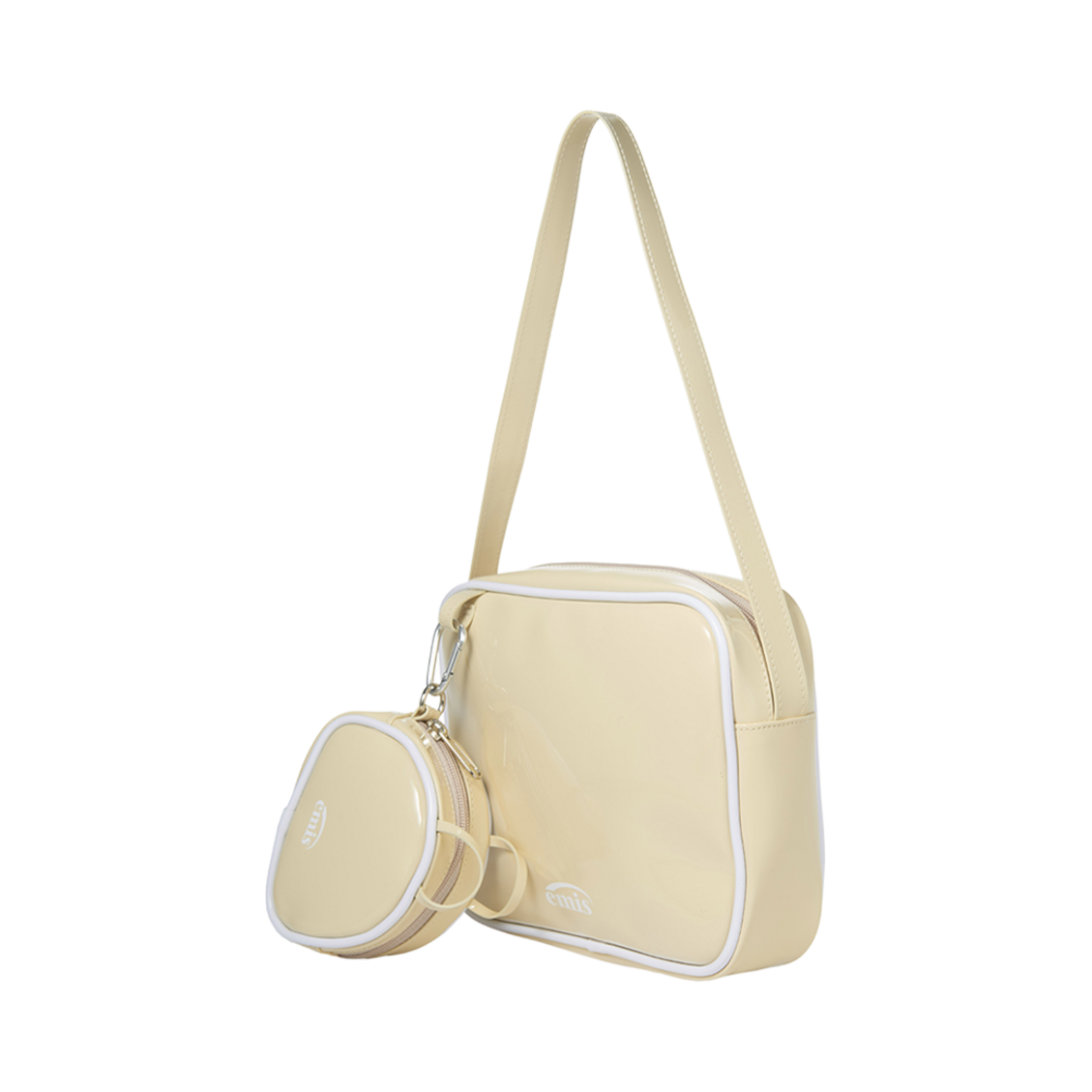 이미스 에나멜 숄더백 코인 퍼스 세트 라이트 베이지(Emis Enamel Shoulder Bag With Coin Purse Set Light Beige) - 2