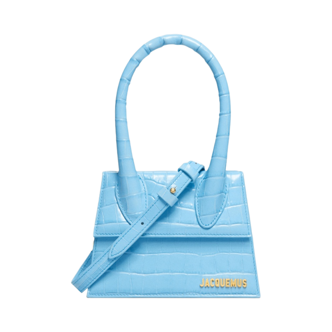 자크뮈스 르 치키토 모옌 레더 핸드백 크로코 블루(Jacquemus Le Chiquito Moyen Leather Handbag Croco Blue) - 1