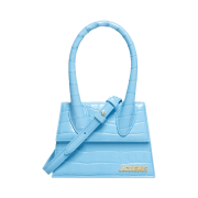 Jacquemus Le Chiquito Moyen Leather Handbag Croco Blue
