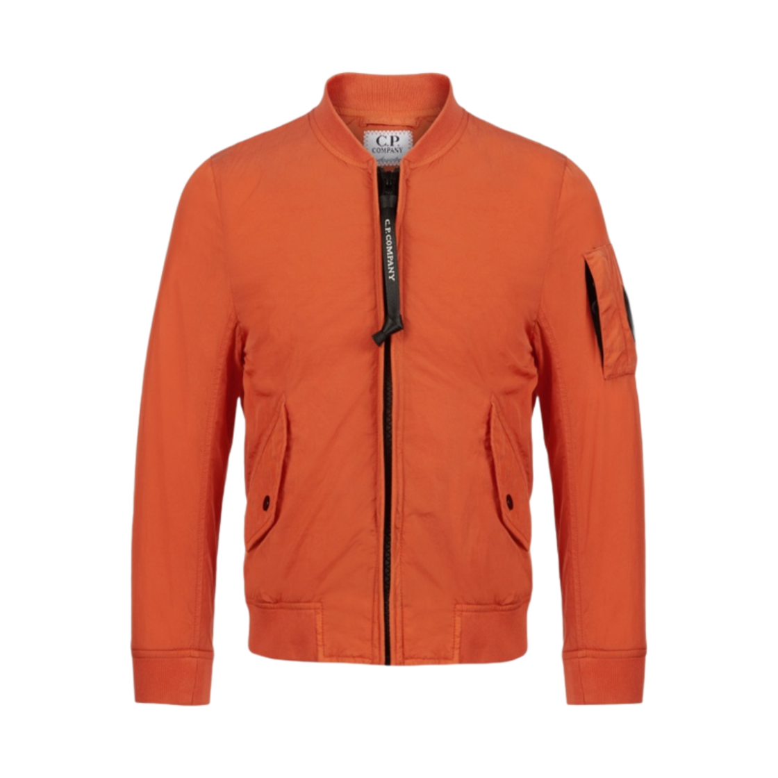 (키즈) C.P. 컴퍼니 U16 크롬-R 봄버 자켓 하베스트 펌킨 오렌지 - 23SS((Kids) C.P. Company U16 Chrome-R Bomber Jacket Harvest Pumpkin Orange - 23SS) - 1