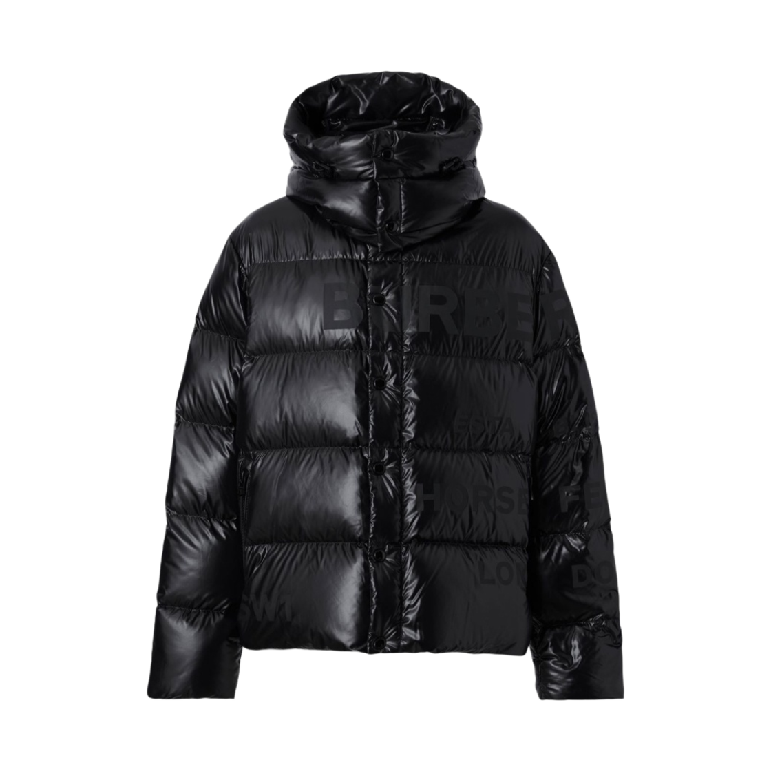 버버리 디태처블 후드 호스페리 프린트 퍼퍼 자켓 블랙(Burberry Detachable Hood Horseferry Printed Puffer Jacket Black) - 1