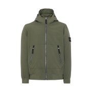 Stone Island 40727 Light Soft Shell Hooded Jacket Olive Green - 21SS