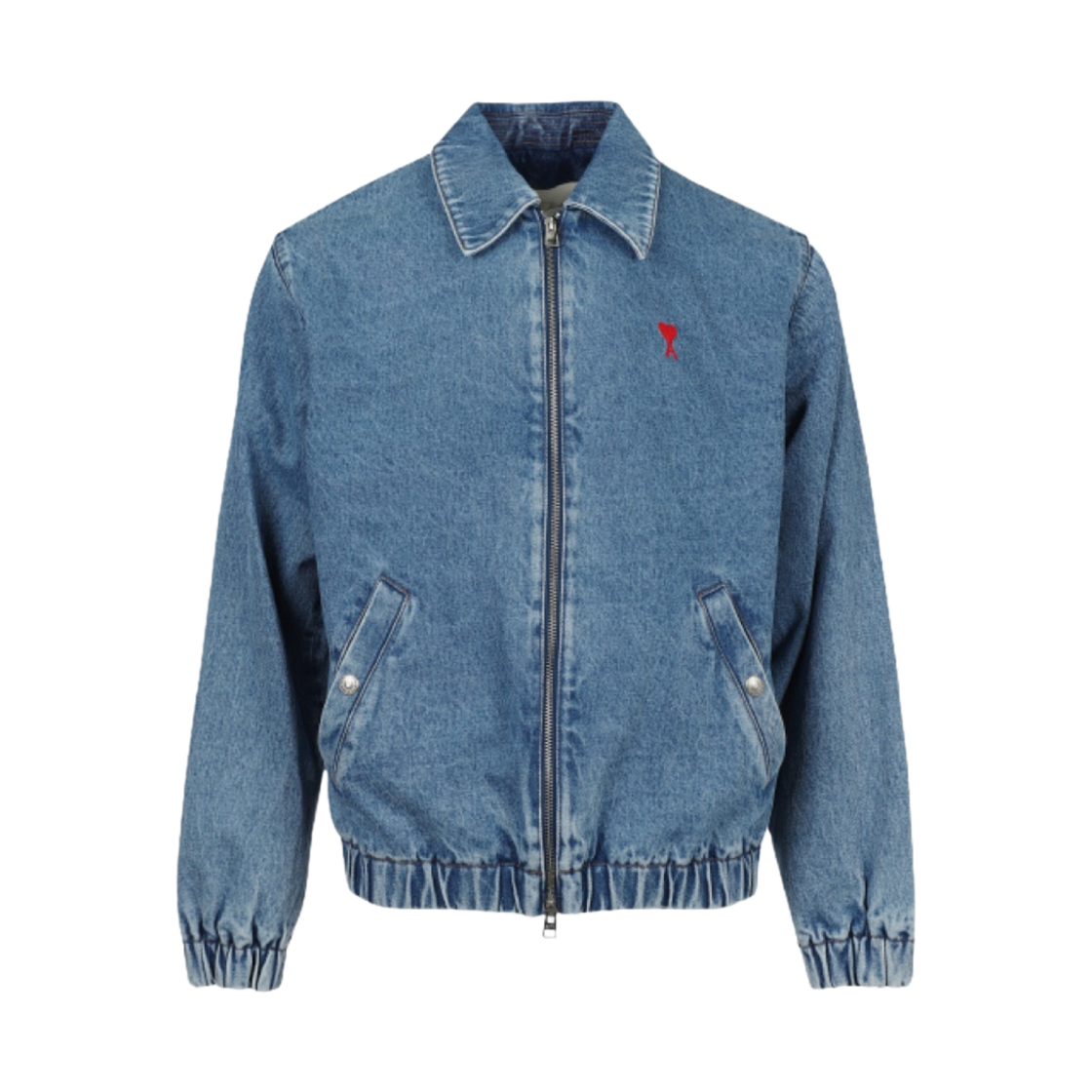 E21HOW013-601-480 AMI de Coeur Zipped Denim Jacket Blue