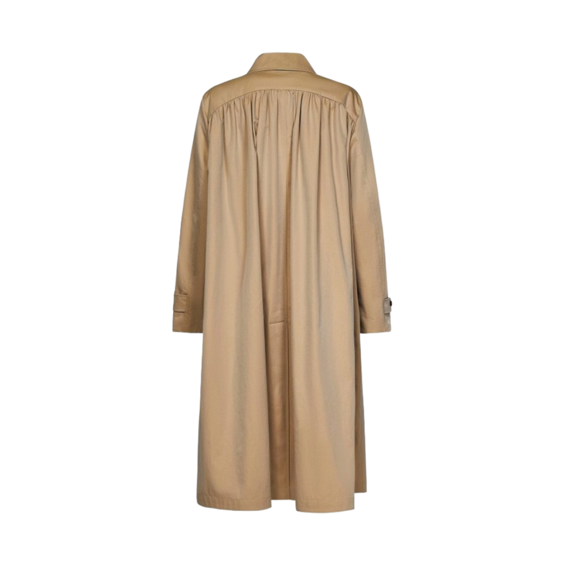 (W) 버버리 개더드 패널 트로피컬 개버딘 오버사이즈 카 코트 베이지((W) Burberry Gathered Panel Tropical Gabardine Oversized Car Coat Beige) - 2
