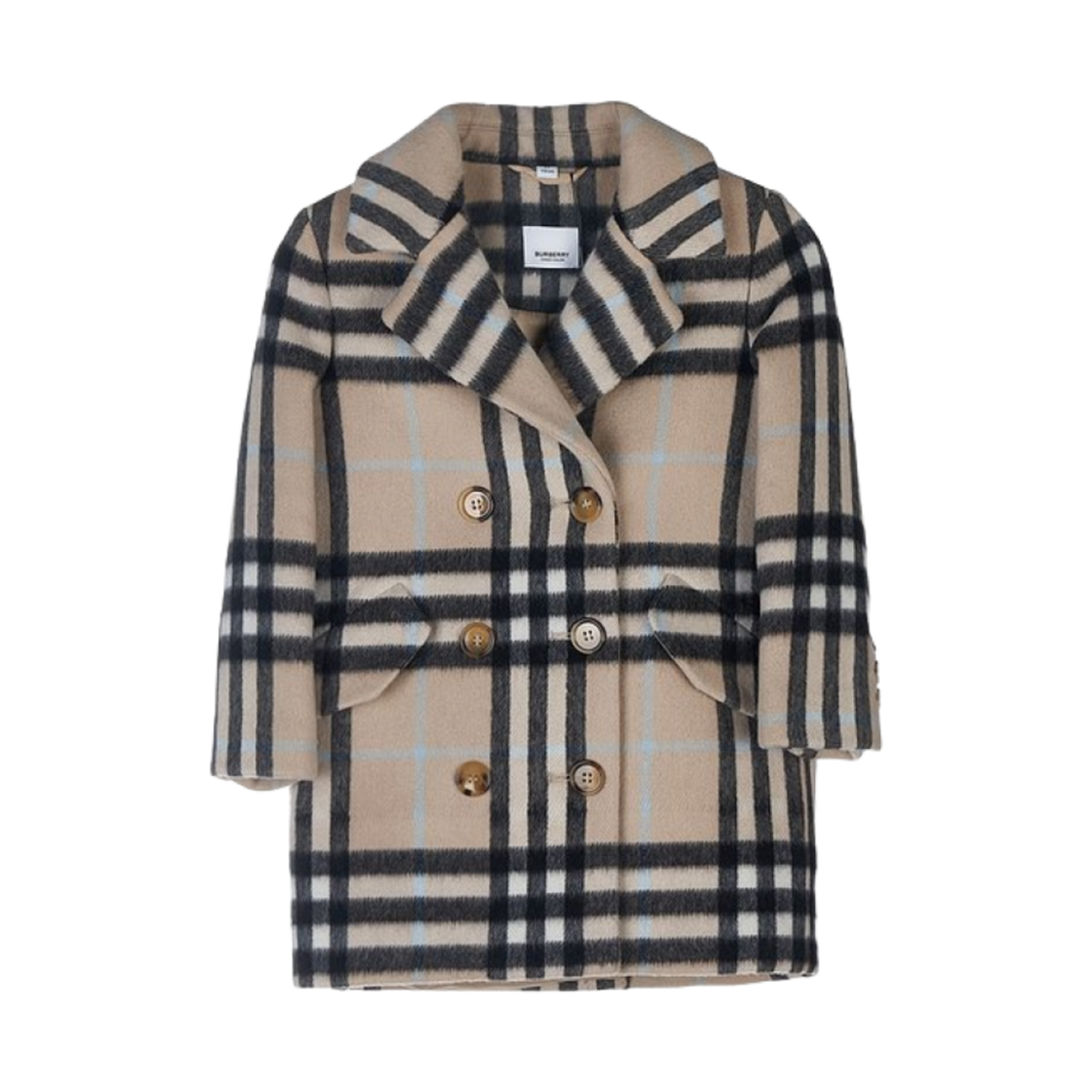 8053899 (Kids) Burberry Double Wool Coat Pale Sand