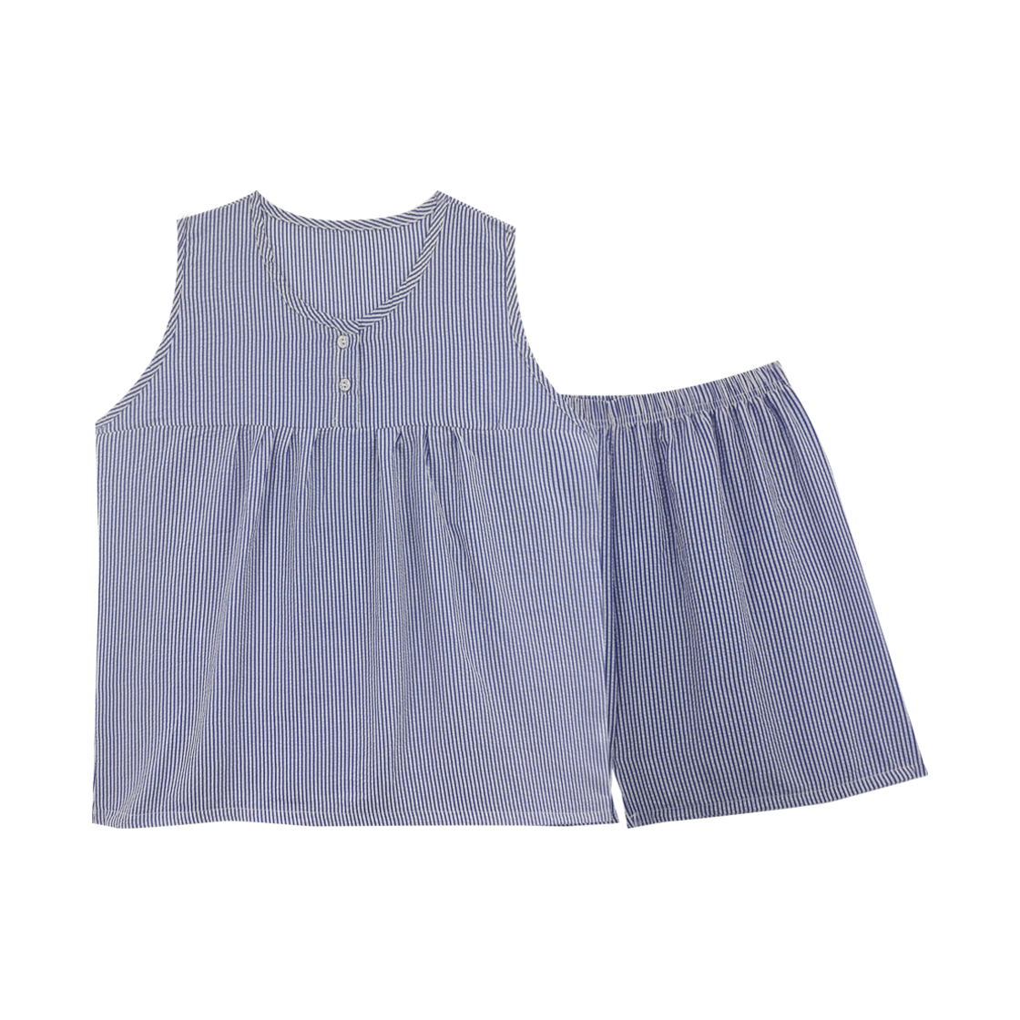 A-CO-SL-SS-BL (W) AONE Cool Embro Sleeveless Pajama Set Blue