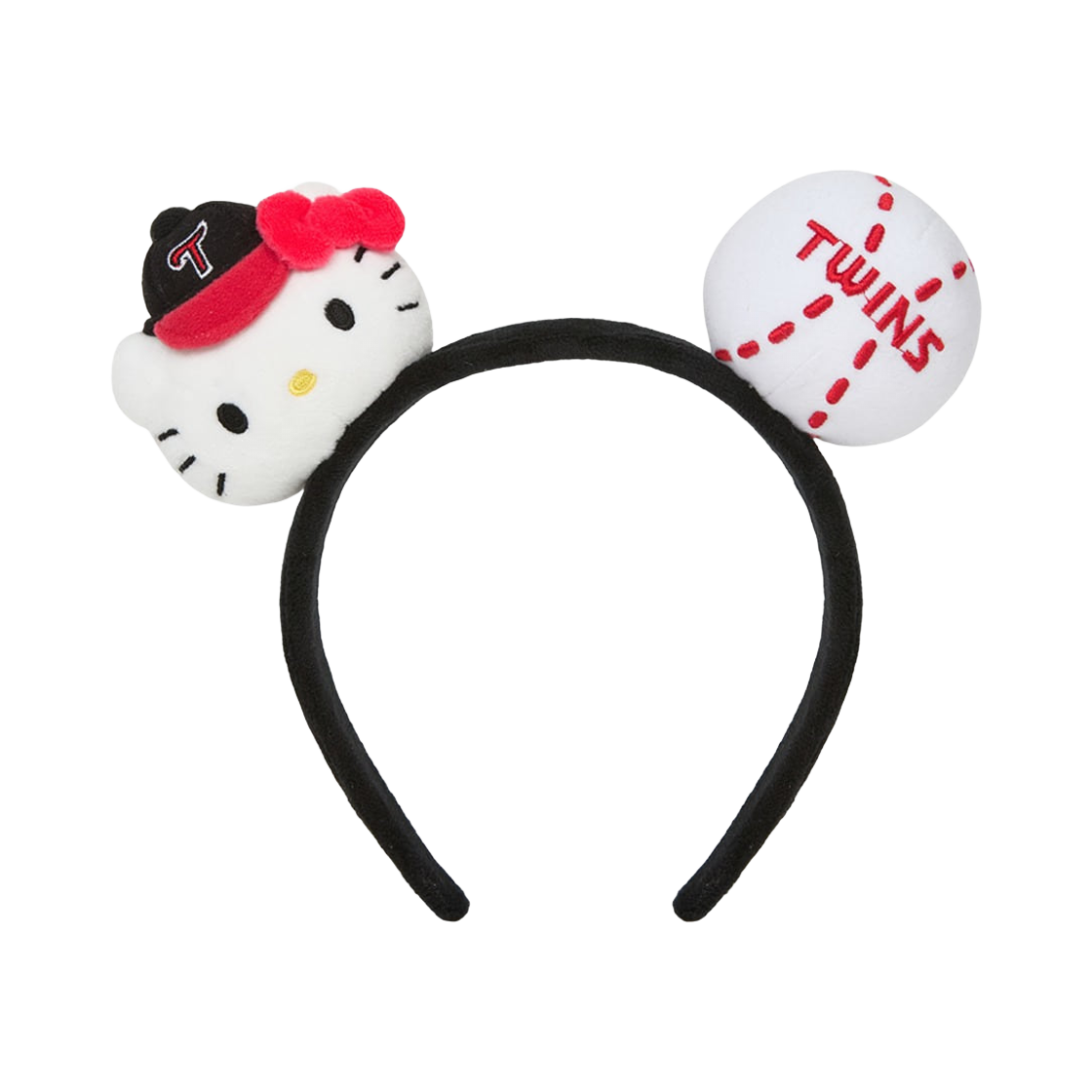 LG 트윈스 x 헬로 키티 야구공 플러시 헤어밴드 블랙(LG Twins x Hello Kitty Baseball Plush Hairband Black)