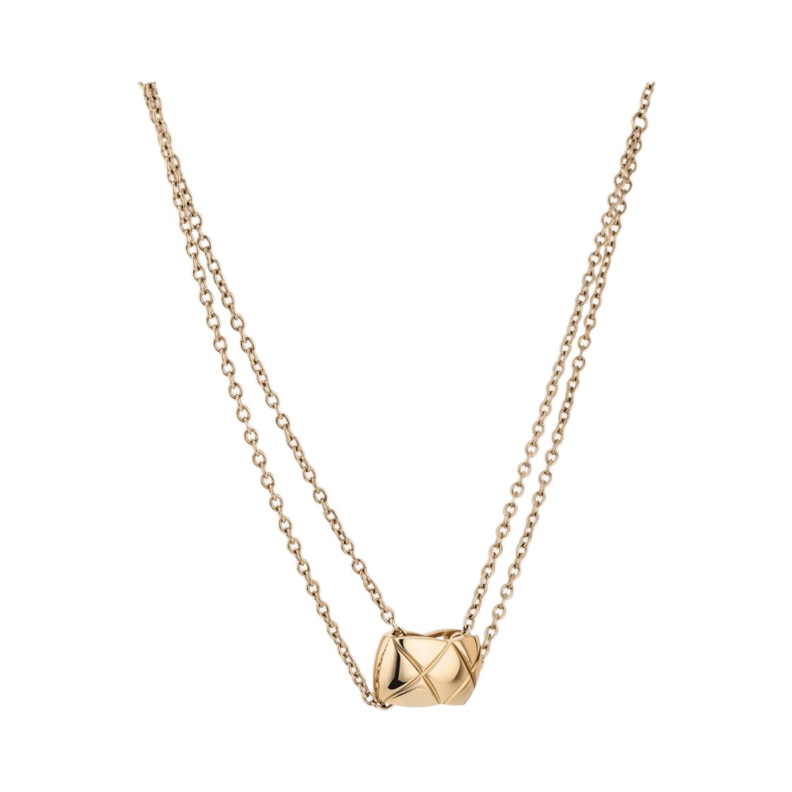 (W) 샤넬 코코 크러쉬 네클리스 퀼티드 모티프 & 18K 베이지 골드((W) Chanel Coco Crush Necklace Quilted Motif & 18K Beige Gold) - 2
