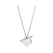 Tiffany & Co. Return To Tiffany Lovestruck Heart Tag Pendant Silver & Rose Gold