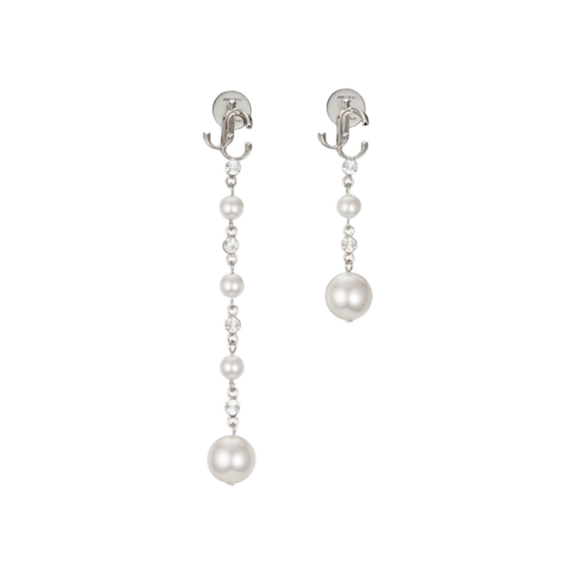 (W) 지미추 펄 드롭 이어링 실버((W) Jimmy Choo Pearl Drop Earring Silver)