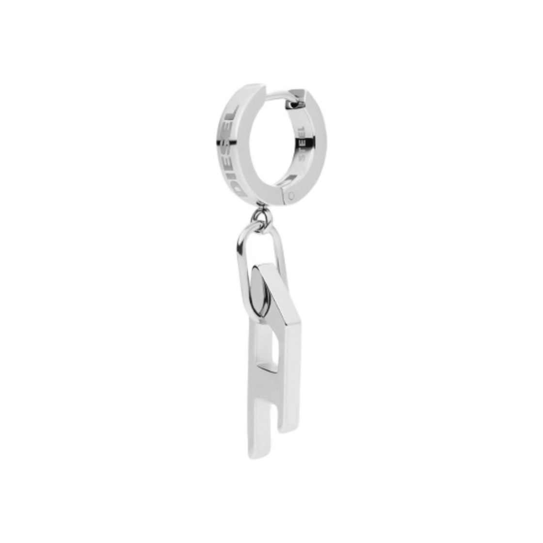 디젤 Dx1336 스테인리스 스틸 후프 이어링 실버(Diesel Dx1336 Stainless Steel Hoop Earring Silver)