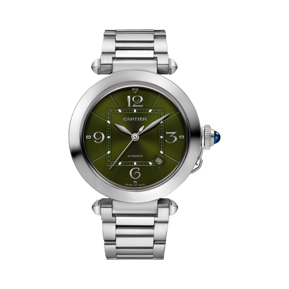 까르띠에 파샤 드 워치 41mm 오토매틱 스틸 메탈 레더(Cartier Pasha de Watch 41mm Automatic Steel Metal Leather) - 1